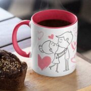 Unique Red Coffee Mug with Print for Your Loved Ones