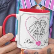 Coffee mug with print - Every Adventure Begins With A Yes - Red mug