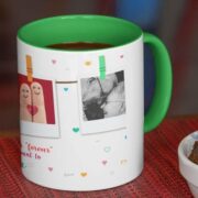 Coffee mug with print for love - Green mug