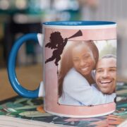 Coffee mug with print - Love, I only have eyes for you - Blue mug