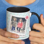 Coffee Mug with Print - Happy Birthday, On Your day - Black mug