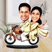 Royal-enfield-couple-caricature-2