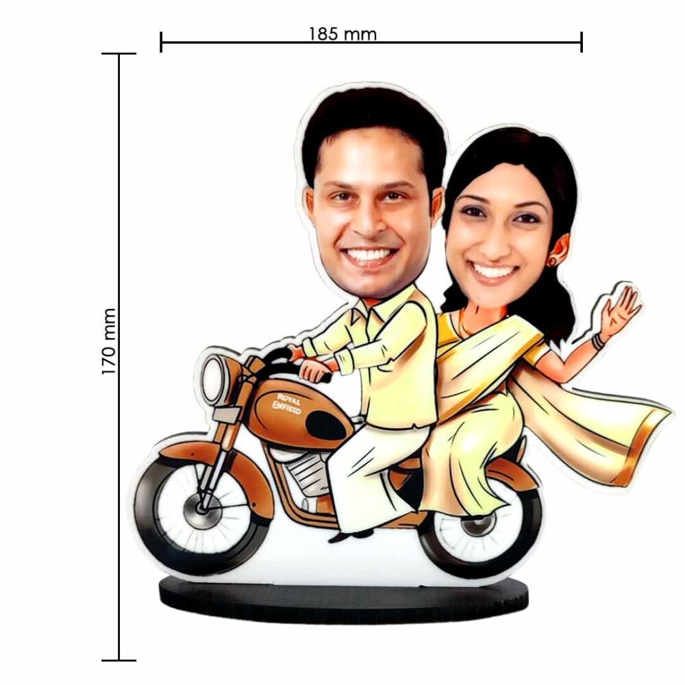 Royal-enfield-couple-caricature-3