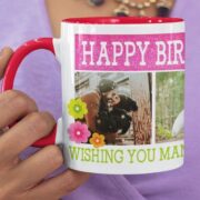 Red Coffee Mug with Print - Happy Birthday To My Better Half