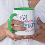 birthday-grow up old together green mug