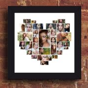 Heart Shaped Photo Collage Frame - 32 Photos