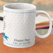 Coffee mug with print - Mug for grandfather - White mug