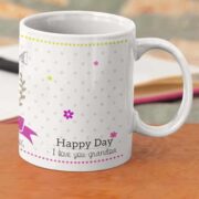 Coffee mug with print - Mug for grandmother - White mug