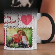 Magic mug with print - Be my Valentine, I love you