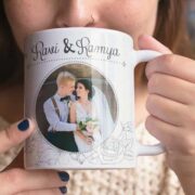 - personalizedgift.in Coffee mug with print - Floral design mug for wedding - White mug