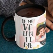 Coffee mug with print - Be my Valentine - Black mug