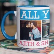 - personalizedgift.in Coffee mug with print - Be my Valentine - Blue mug