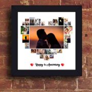 happy 1st anniversary heart collage photo frame