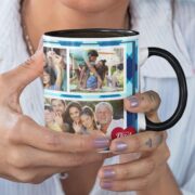 Happy Birthday Dad  3 Photos- Black mug