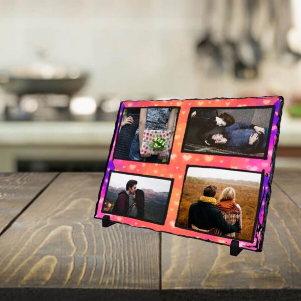 Personalized Stone plaque with 4 Photos