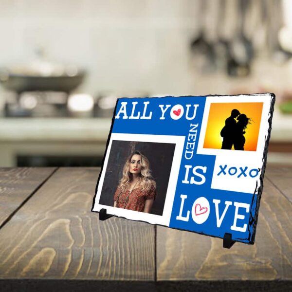 Personalized photo printed Stone plaque with 2 Photos