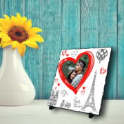 - personalizedgift.in Personalized photo printed square Stone plaque - In a Paris theme