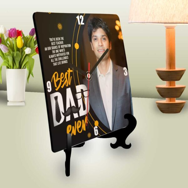 Best dad ever personalized table clock square-1