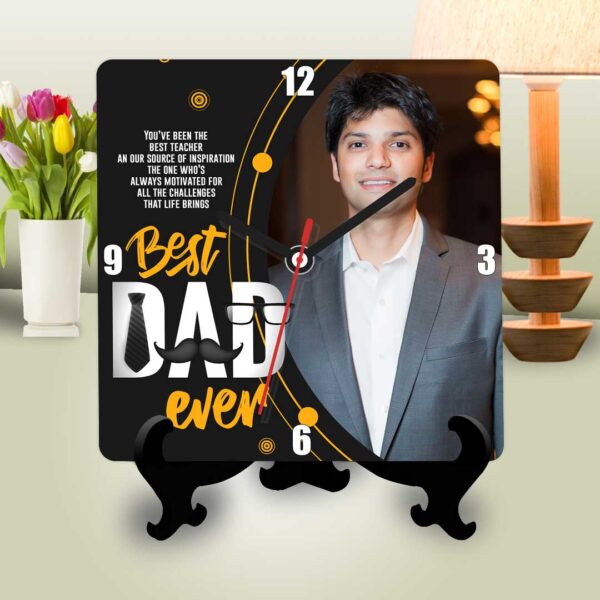 Best dad ever personalized table clock square