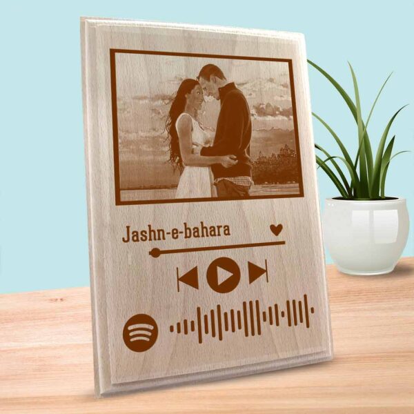 Spotify Wooden plaques with a photo-side view