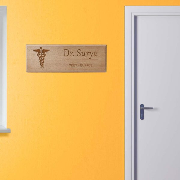 - personalizedgift.in doctor-nameplate-Wood-Engarving-mockup-1-WALL