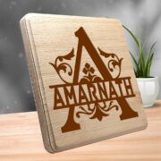 Monogrammed Plaques-wood engraving square 8x8 inches