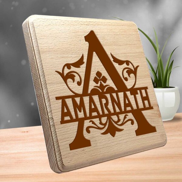 Monogrammed Plaques-wood engraving square 8x8 inches