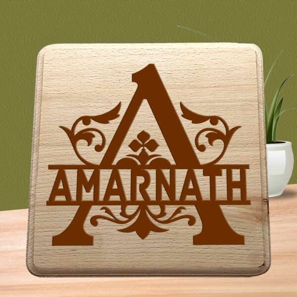 Monogrammed Plaques-wood engraving square 8x8 inches