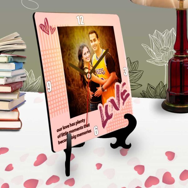 8-love with little moments and big memories personalized table clock square-1