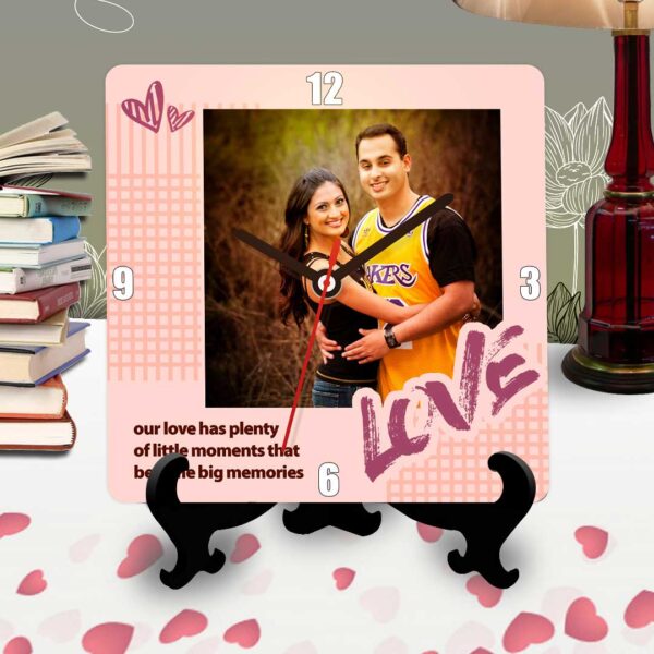 8-love with little moments and big memories personalized table clock square
