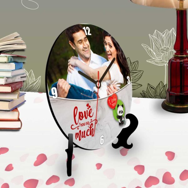 9-Love you so much personalized table clock round 1