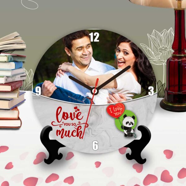 9-Love you so much personalized table clock round