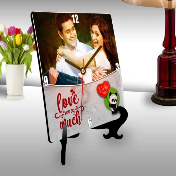 9-Love you so much personalized table clock square-1