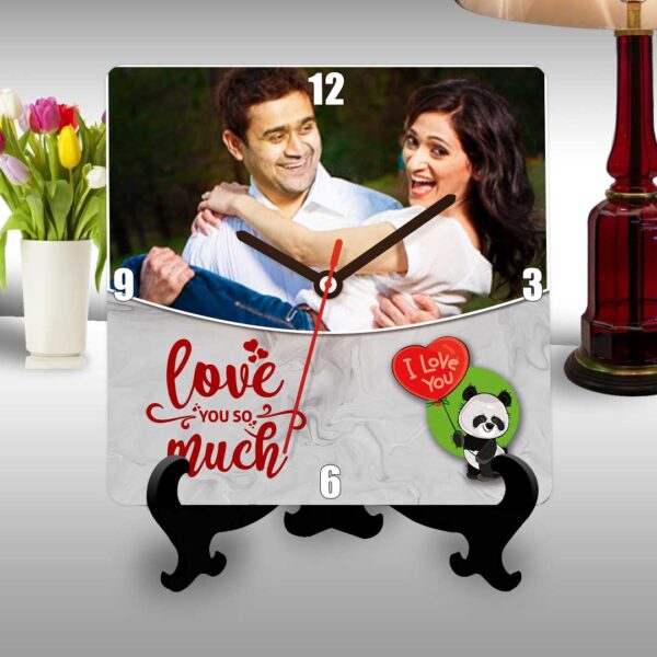 9-Love you so much personalized table clock square