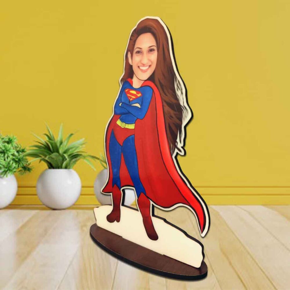 Super-Woman-Caricature-Personalized-Caricature-Gift-for-Girl-2 - personalizedgift.in