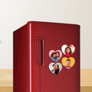 custom fridge magnet with photos heart shape