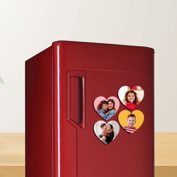 custom fridge magnet with photos heart shape