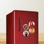 custom fridge magnet with photos round shape - set of 4 pcs