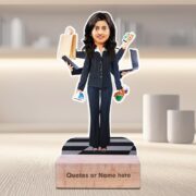 Celebrate the Multitasking Women in Your Life | Personalized Caricature Gift with Wooden Stand