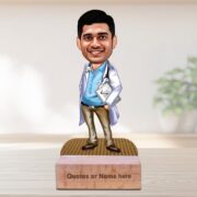 Personalized-Male-Doctor-Caricature-gift-with-wooden-stand