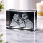 Personalized Crystal Photo Block - 3D Laser Engraved