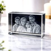 Personalized Crystal Photo Block - 3D Laser Engraved with 4 person