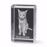 Personalized Pet Photo 3D Crystal Block – Custom Laser Engraved Pet Memorial Gift