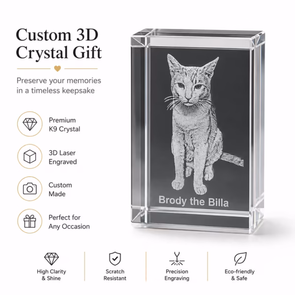 - personalizedgift.in Personalized Pet Crystal Block with Laser Engraving