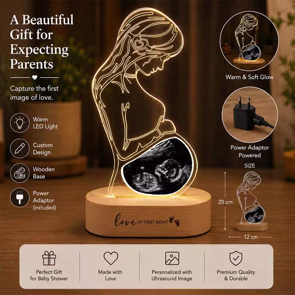 Personalized Pregnancy LED Acrylic Lamp - personalizedgift.in