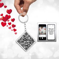 Qr-code-keychain-personalized-gift